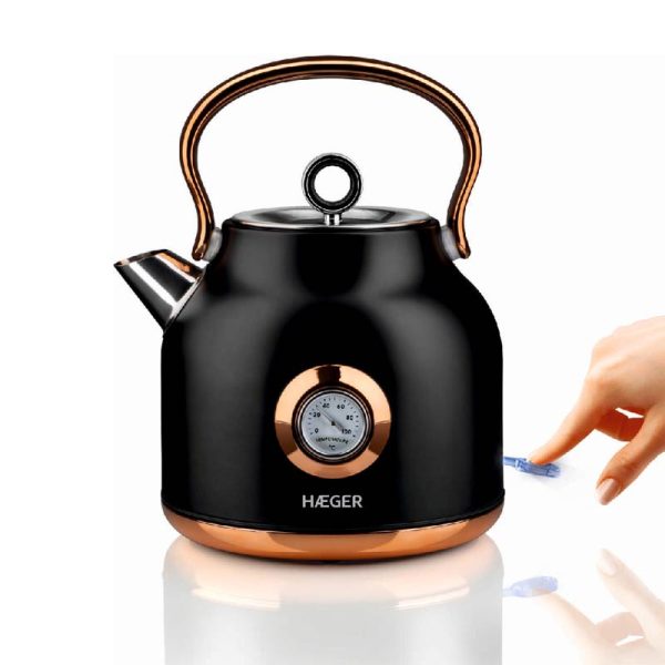 Haeger Art Deco EK-22B.024A Ανοξείδωτος Βραστήρας 1.7lt 2200W Μαύρος