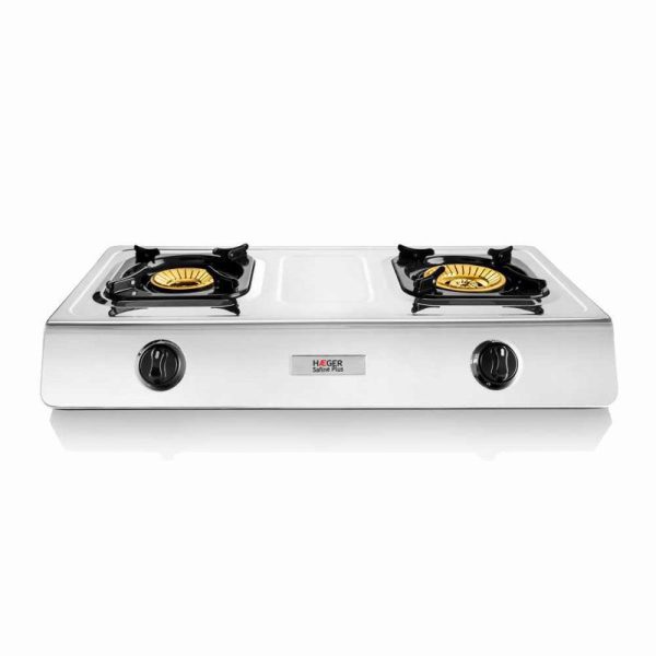 Haeger Επιτραπέζια Εστία Υγραερίου Διπλή Inox 2-N5-H SAFINE PLUS