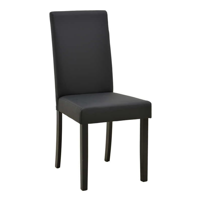 091-000027 Καρέκλα Zeben pakoworld μαύρο PU με πόδι μαύρο rubberwood 43,5x55,5x93,5εκ - Image 1