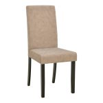 Καρέκλα Zeben pakoworld μπεζ ύφασμα με πόδι μαύρο rubberwood 43,5x55,5x93,5εκ