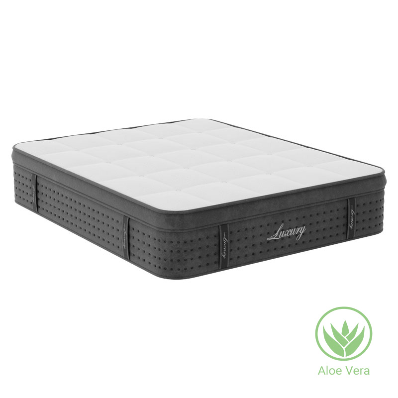 100-000020 Στρώμα Luxury pakoworld pocket spring+gel memory foam+latex μονής όψης aloe vera 34-36cm 160x200εκ - Image 1