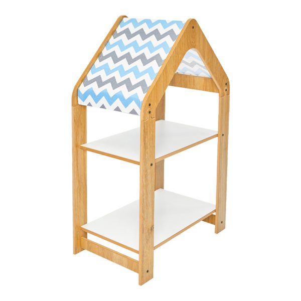Ραφιέρα τ. Montessori Zoilen pakoworld φυσικό-λευκό-μπλε mdf 50x30x80εκ