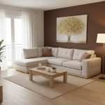 Γωνιακός καναπές δεξιά γωνία Boston pakoworld ύφασμα cream-mocha 280x225x90εκ