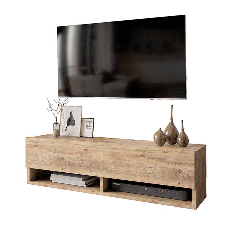176-000007 Έπιπλο τηλεόρασης επιτοίχιο Roscoe pakoworld oak 100x31,5x29,5εκ - Image 1