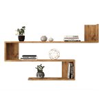 Ραφιέρα τοίχου Belinda pakoworld oak 120x14.5x71.4εκ