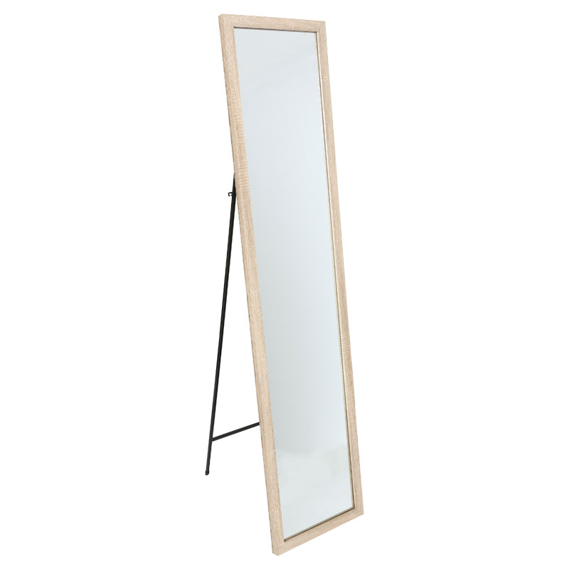 199-000481 Καθρέπτης δαπέδου Stand pakoworld φυσικό 35.5x2.5x155.5εκ - Image 1