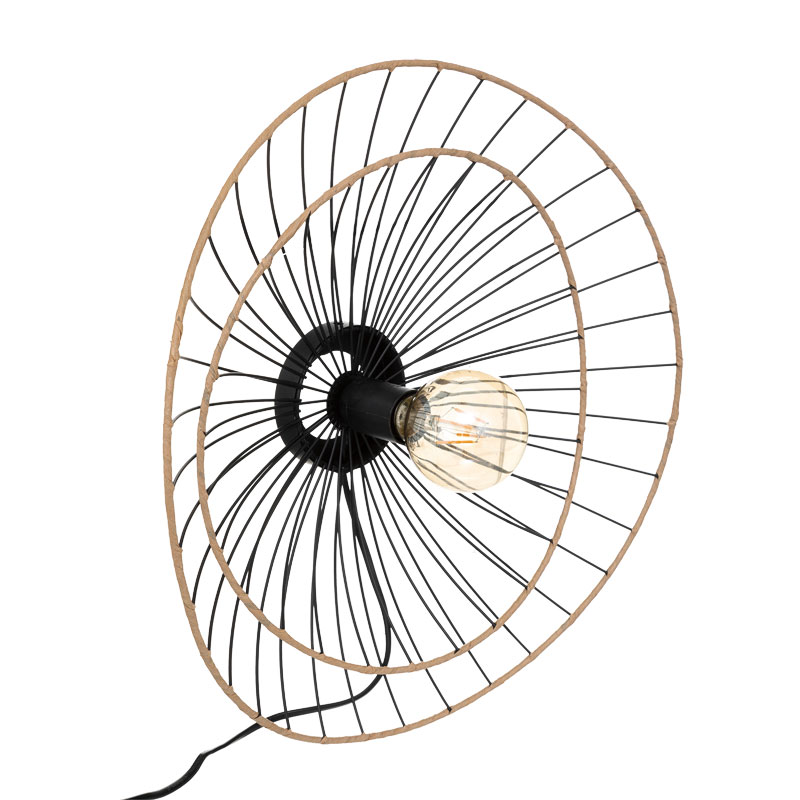 199-000541 Φωτιστικό τοίχου-απλίκα Alara pakoworld E27 40W χρυσό-μαύρο Φ45x11εκ - Image 1