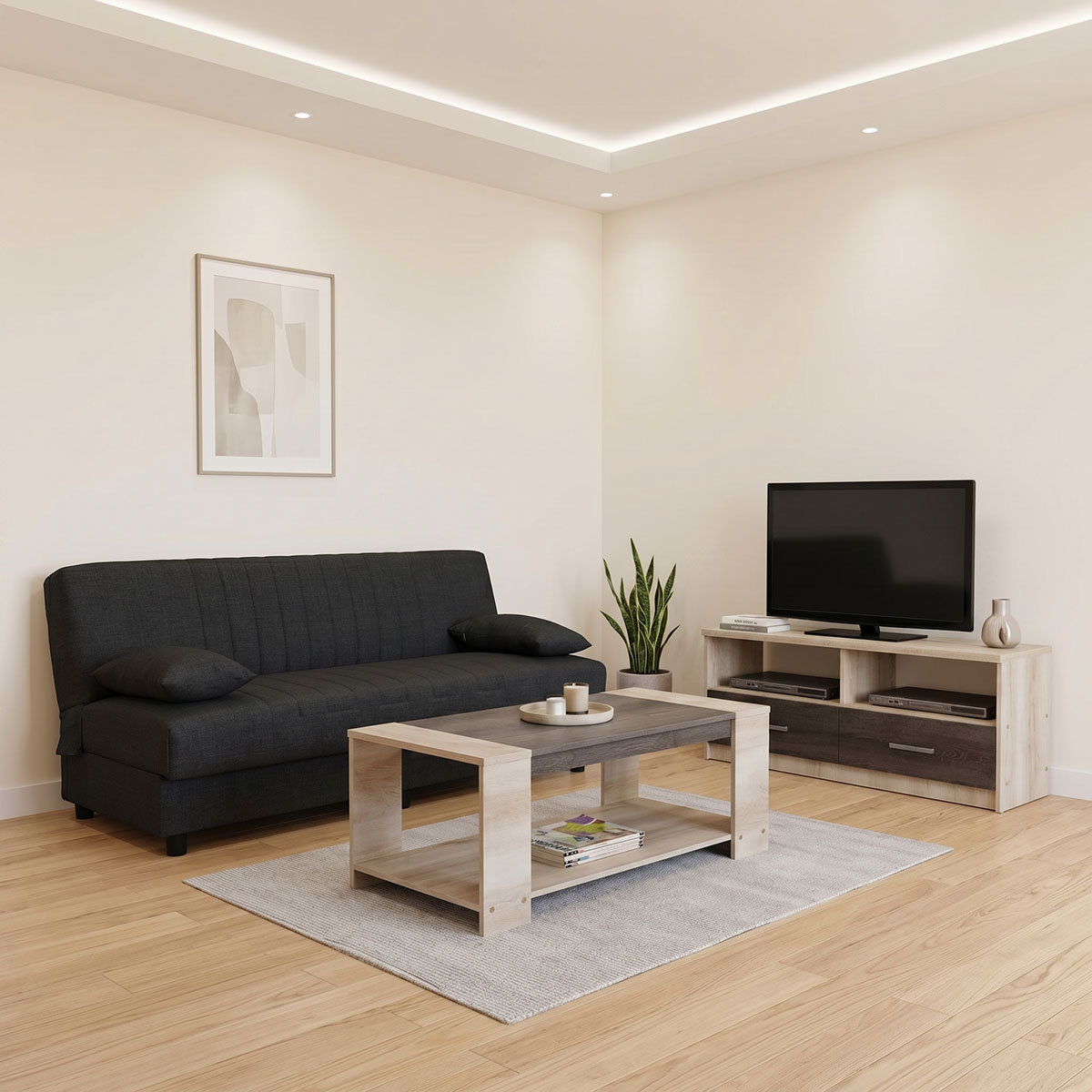 200-000669 Φοιτητικό πακέτο επίπλων σαλονιού New Living pakoworld σετ 3 τμχ - Image 1