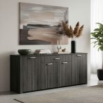 Μπουφές Kinley pakoworld σε ανθρακί-wenge απόχρωση 210x40x82εκ