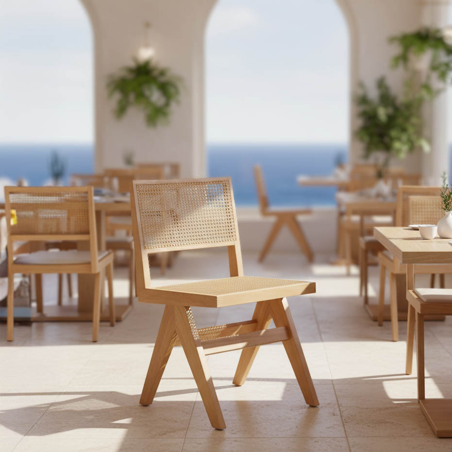263-000023 Καρέκλα Winslow pakoworld φυσικό rubberwood 45x56x82εκ - Image 1