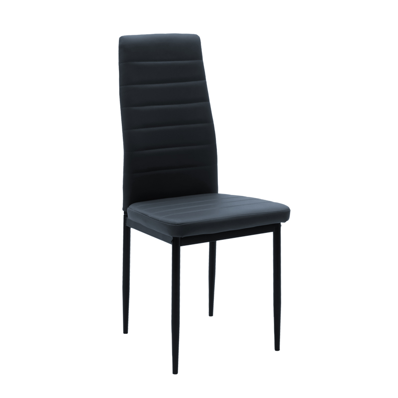 270-000002 Καρέκλα Parker pakoworld PU ανθρακί-μαύρο πόδι 42x48x98εκ - Image 1