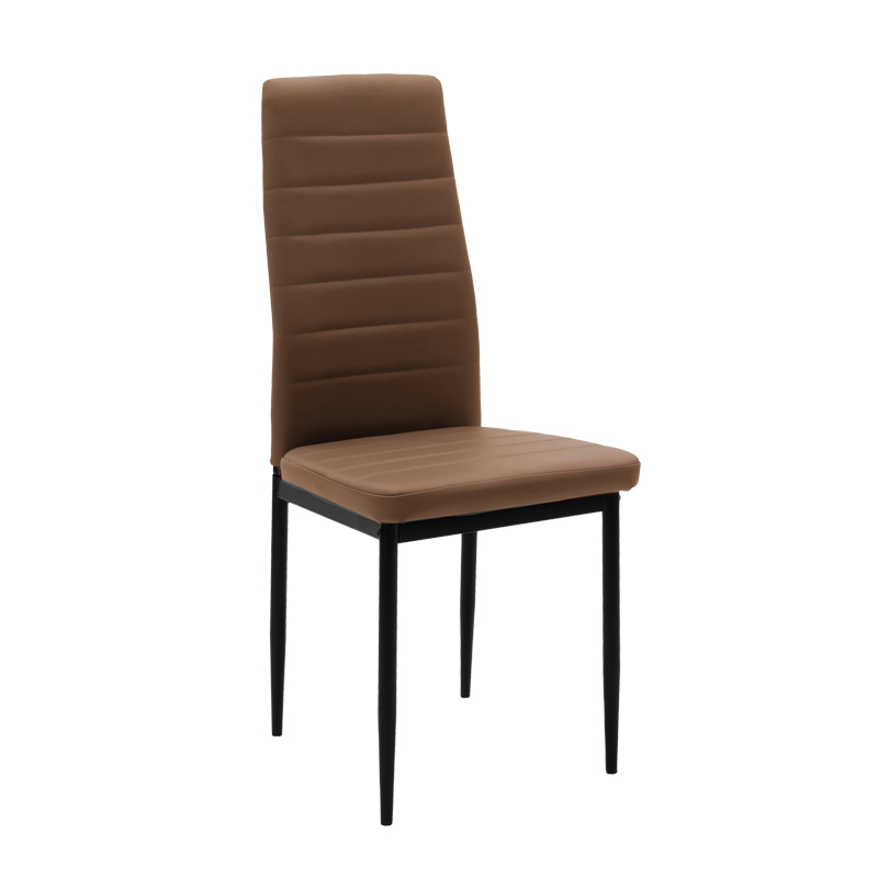 270-000003 Καρέκλα Parker pakoworld PU καφέ-μαύρο πόδι 42x48x98εκ - Image 1