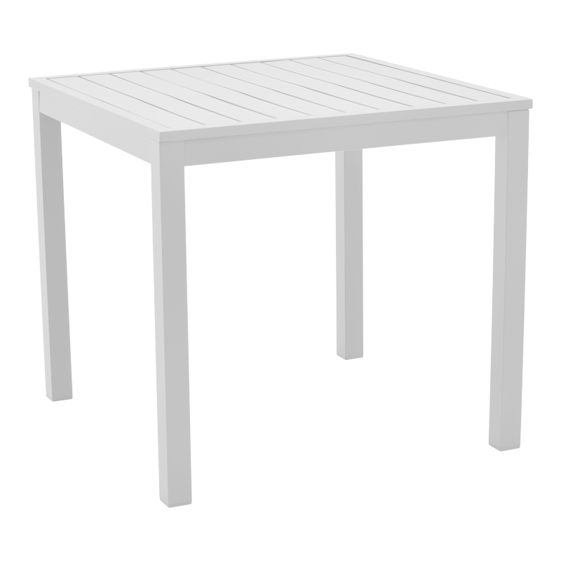 288-000006 Τραπέζι Kliton pakoworld αλουμινίου λευκό 80x80x74εκ - Image 1