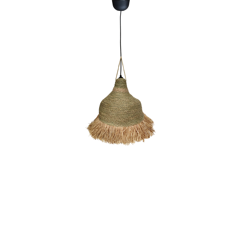 313-000026 Φωτιστικό οροφής Boher Inart seagrass σε φυσική απόχρωση Φ33x76εκ - Image 1