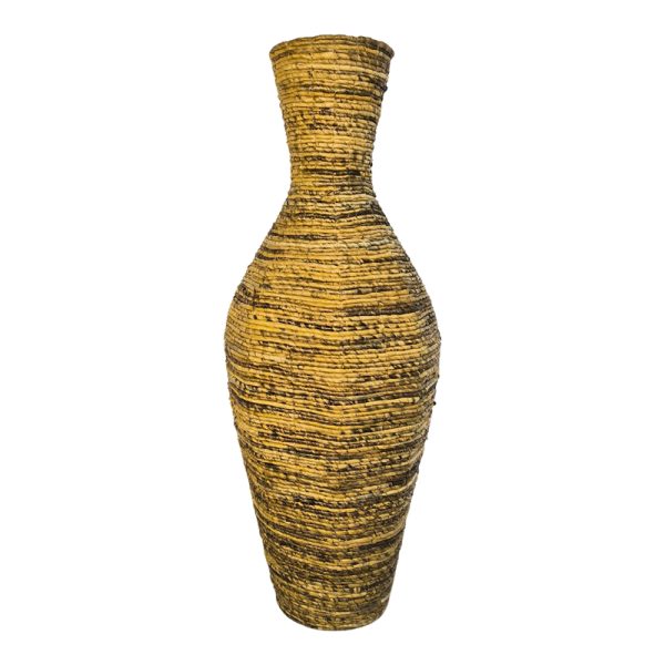 Διακοσμητικό βάζο Lerpon Inart banana rope σε φυσική απόχρωση Φ40x100εκ