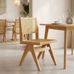 Καρέκλα Winslow pakoworld rubberwood-rattan σε φυσική απόχρωση 46x58x80εκ