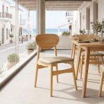 Καρέκλα Cardith pakoworld rubberwood-plywood σε φυσική απόχρωση-pu μπεζ 48x51x78εκ